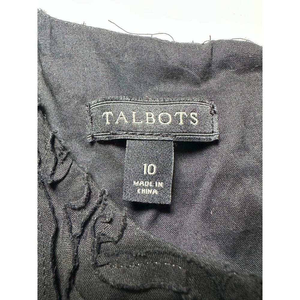 Talbots Embroidered Flower Dress Textured Cotton Lined Party Career Size 10 - Picture 6 of 7